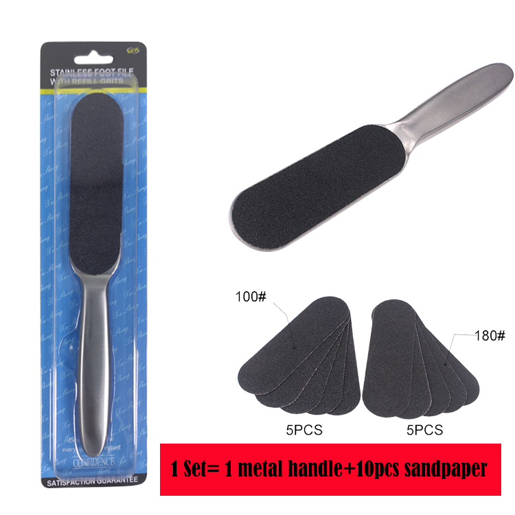 replaceable sandpaper metal foot file I